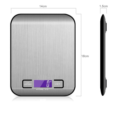 Flat Stainless Steel Kitchen Electronic Scale